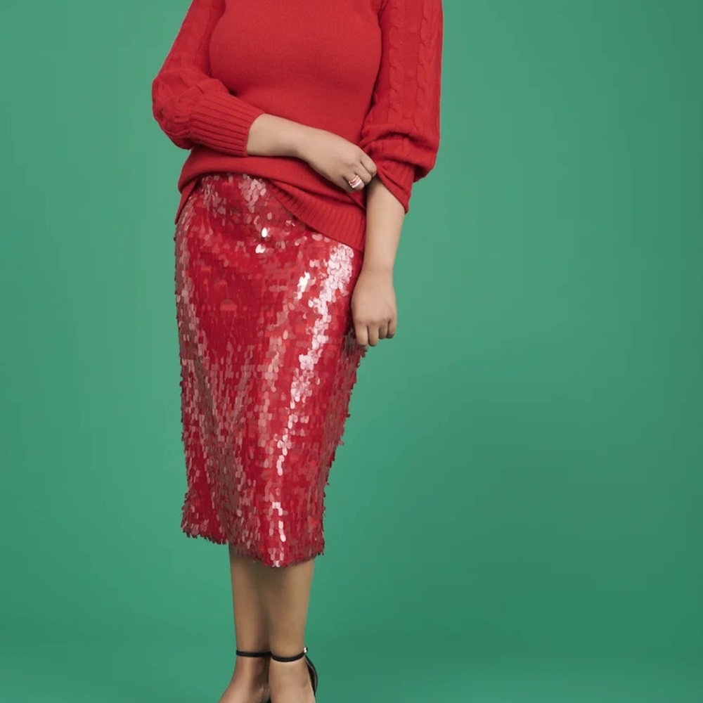 Eloquii red sequin pencil skirt. New with tags!